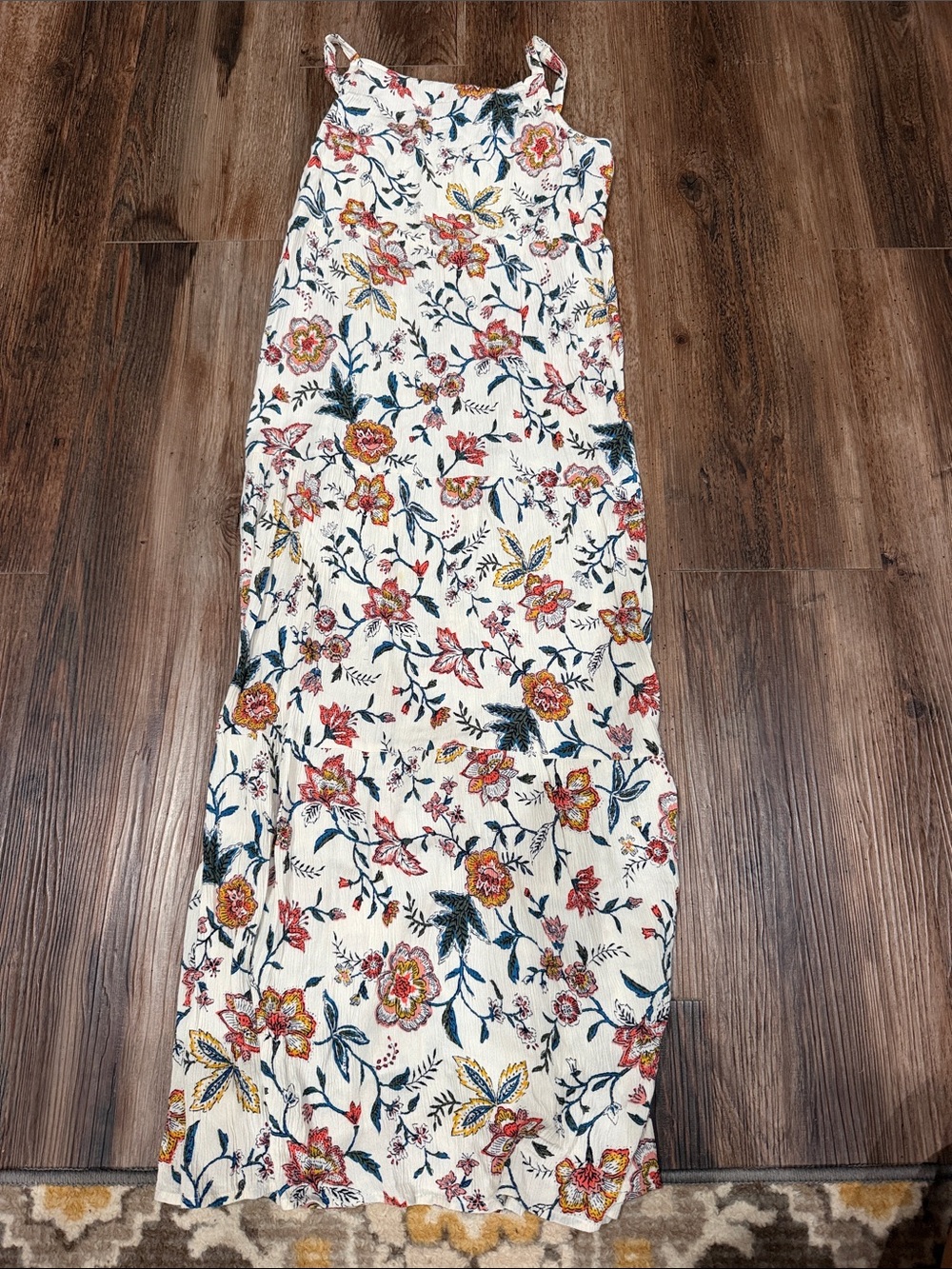 Old Navy White Maxi Skirt with Multicolor Floral Print